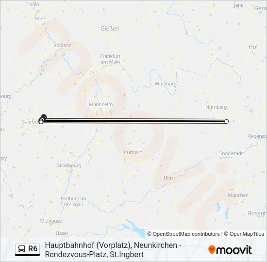 R6 Bus Line Map