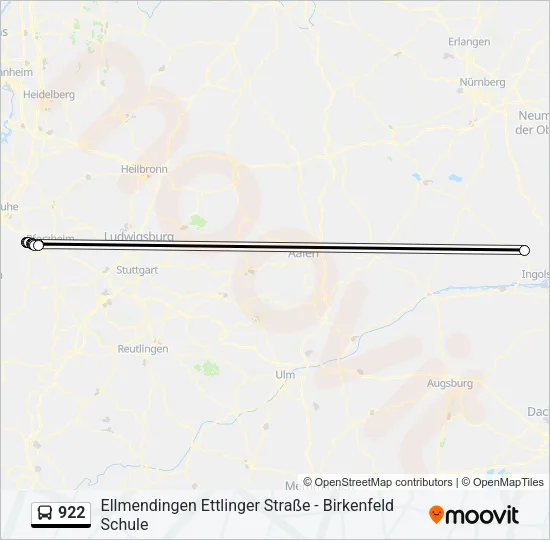 922 Bus Line Map