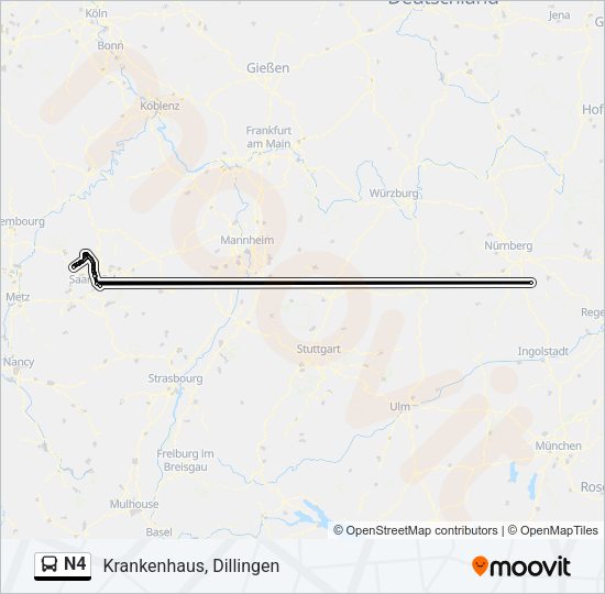 Автобус N4: карта маршрута