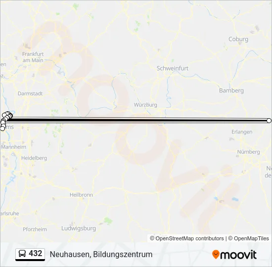 432 Bus Line Map