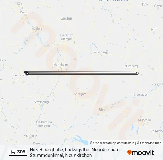 305 Bus Line Map