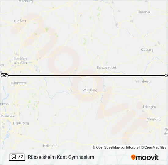 72 Bus Line Map