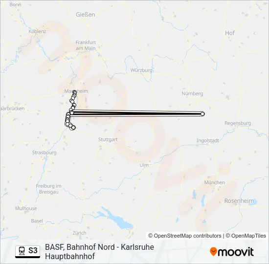 S3 Train Line Map