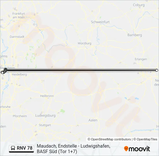 RNV 78 Bus Line Map