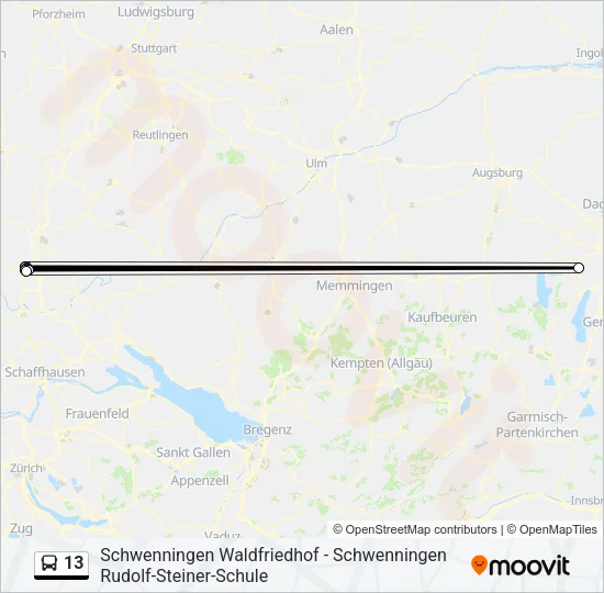 13 Bus Line Map