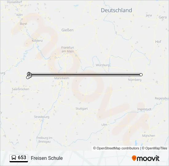 653 Bus Line Map