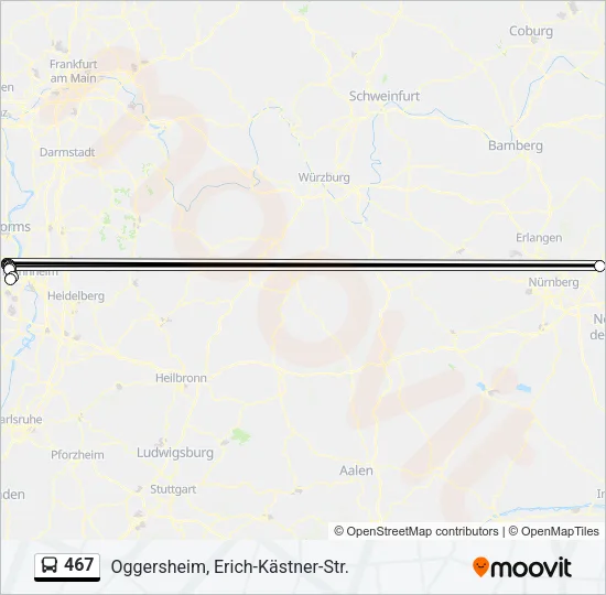 467 Bus Line Map