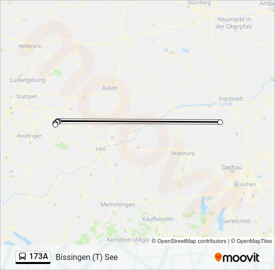 173A Bus Line Map