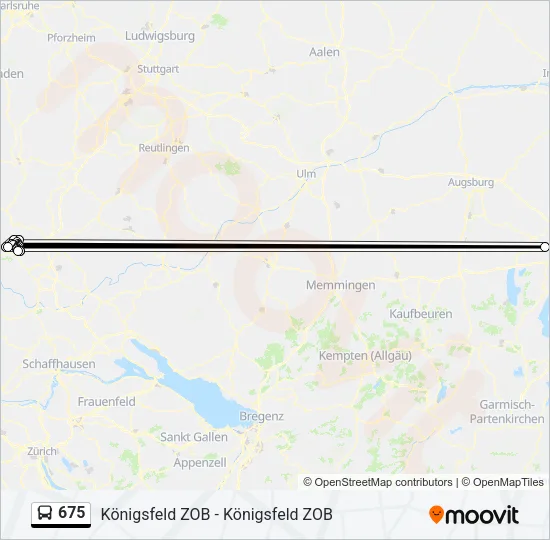 Автобус 675: карта маршрута