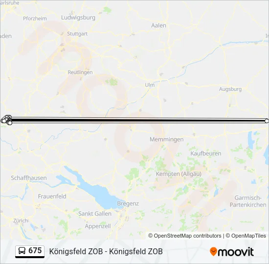 Автобус 675: карта маршрута
