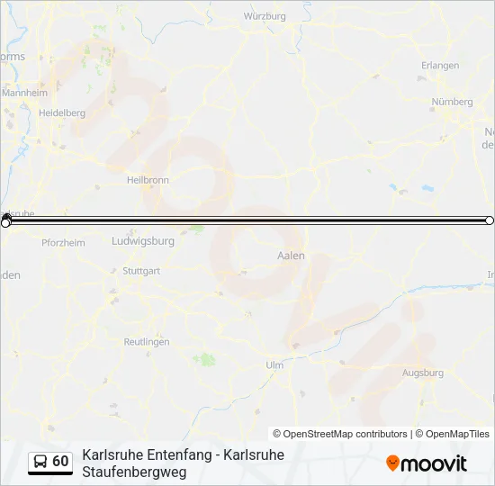 60 Bus Line Map
