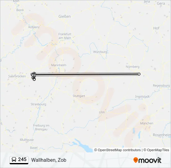245 Bus Line Map