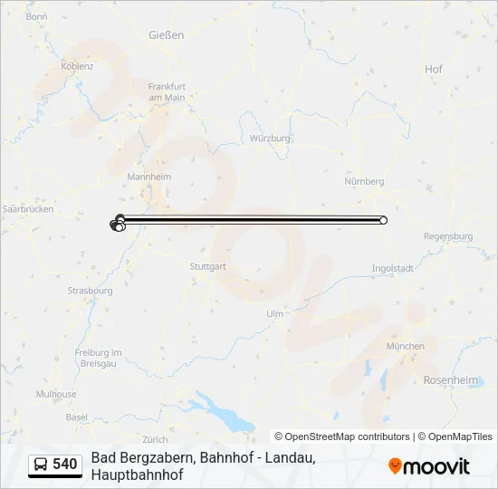 540 Bus Line Map