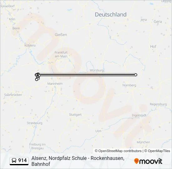 914 Bus Line Map