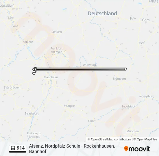 914 Bus Line Map