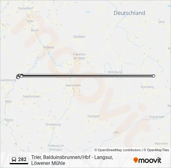 282 Bus Line Map