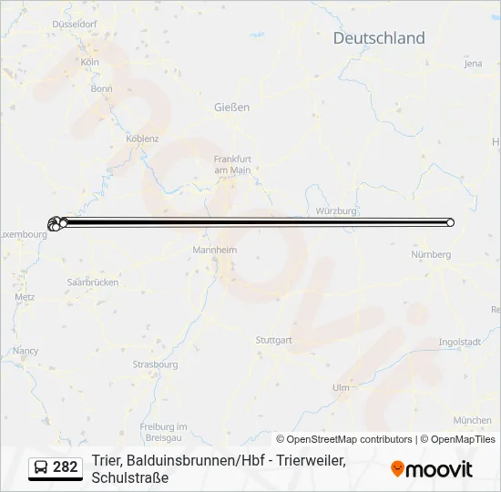 282 Bus Line Map