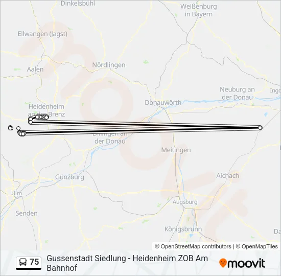 75 Bus Line Map