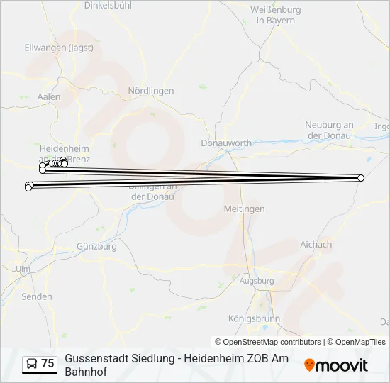 75 Bus Line Map
