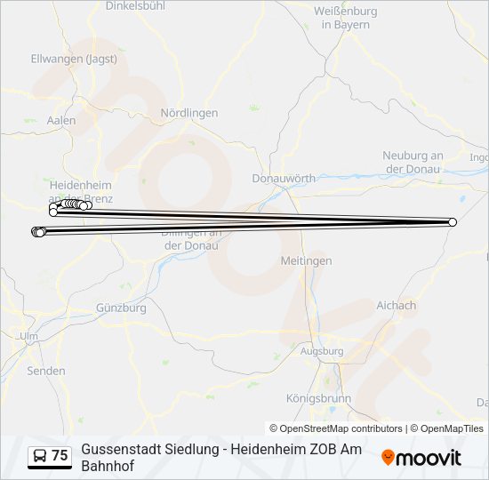 75 Bus Line Map