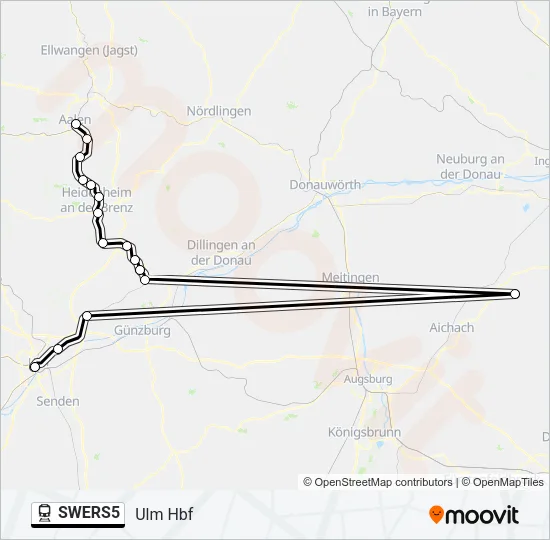 SWERS5 Train Line Map