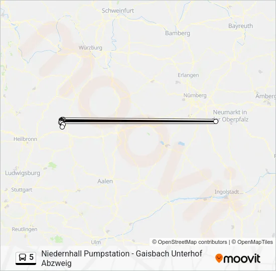5 Bus Line Map
