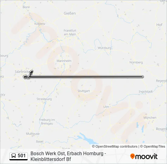 Автобус 501: карта маршрута