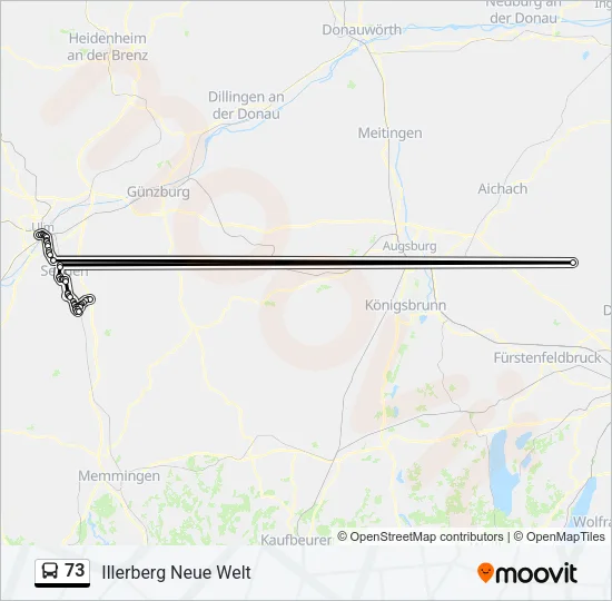 73 Bus Line Map