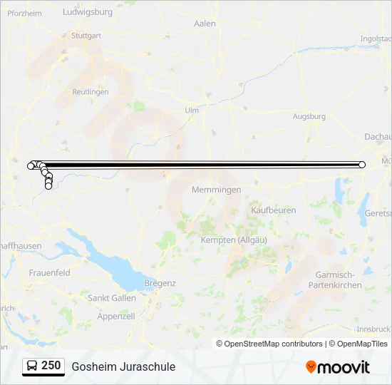 250 Bus Line Map