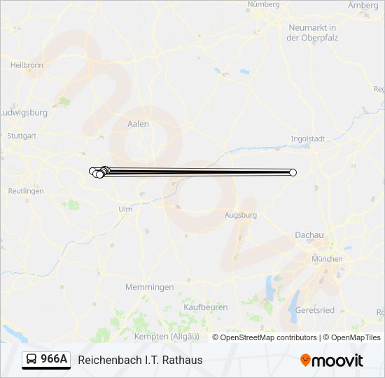 966A Bus Line Map