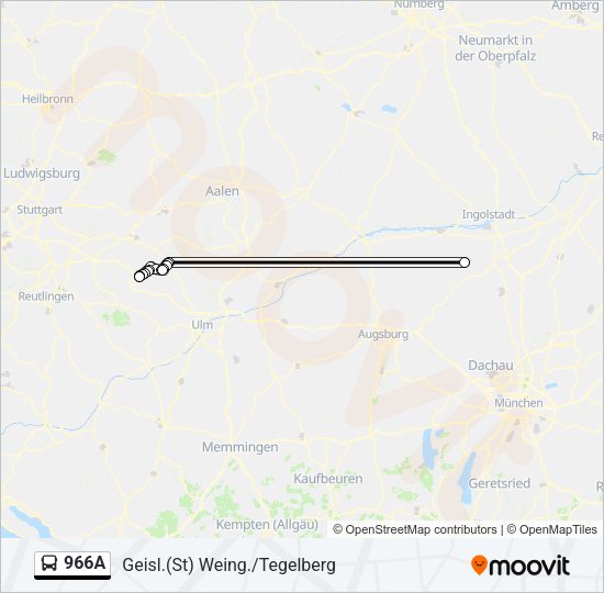 966A Bus Line Map
