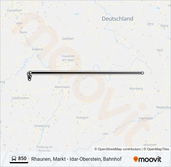 850 Bus Line Map