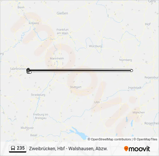 Автобус 235: карта маршрута