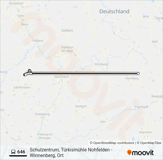 646 Bus Line Map