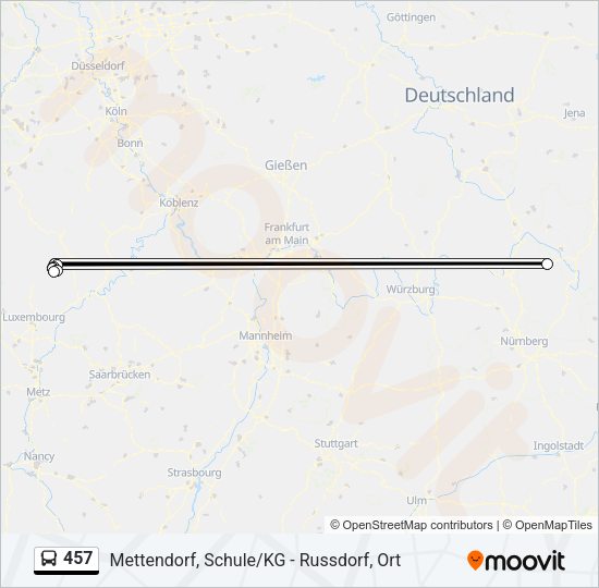 457 Bus Line Map