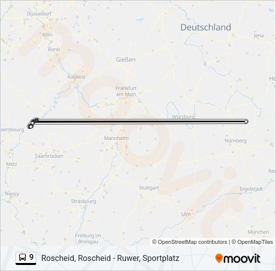 9 Bus Line Map