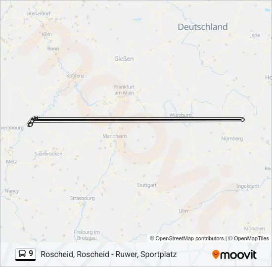 9 Bus Line Map