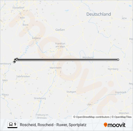 9 Bus Line Map