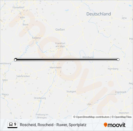 9 Bus Line Map