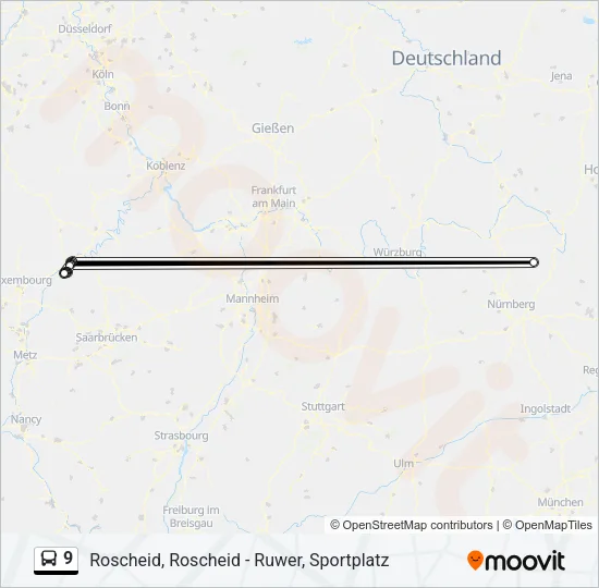 9 Bus Line Map