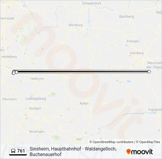 761 Bus Line Map