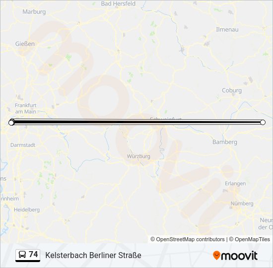 Автобус 74: карта маршрута