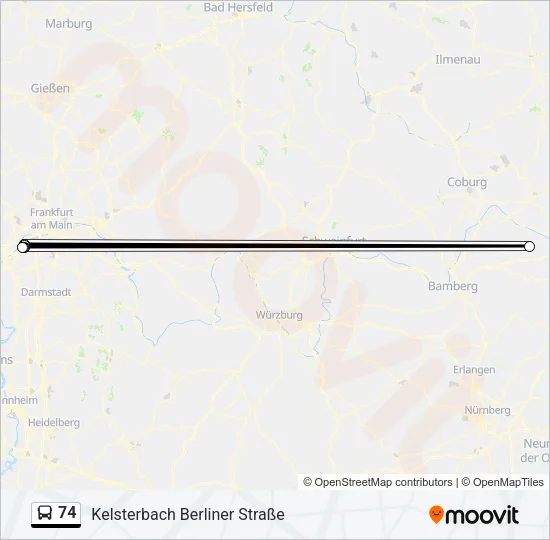 74 Bus Line Map