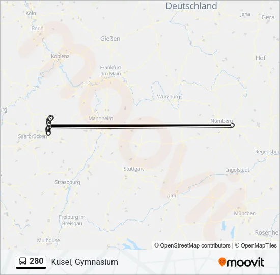 280 Bus Line Map