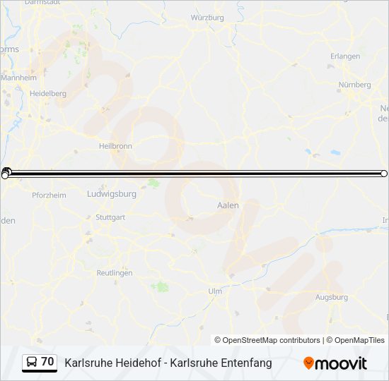 70 Bus Line Map