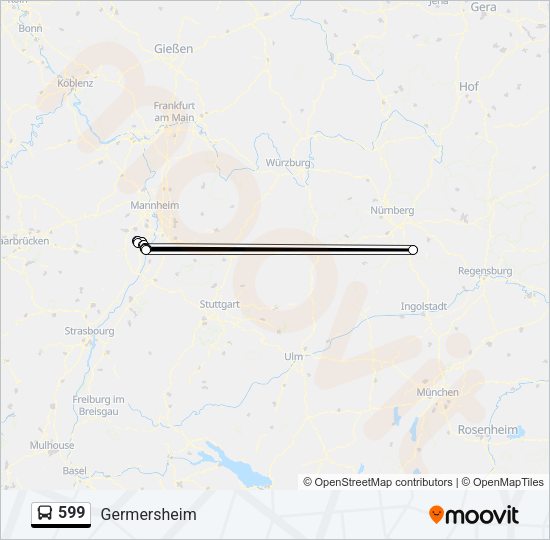 599 Bus Line Map