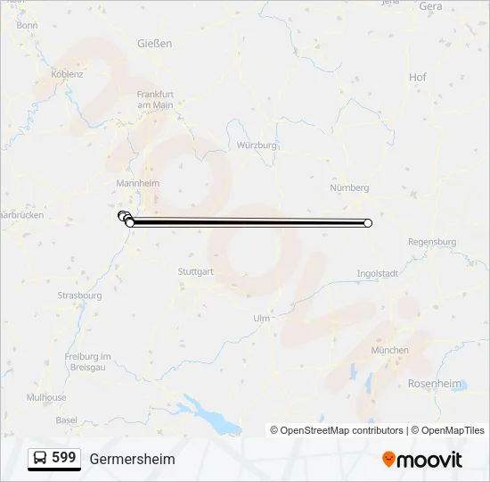 599 Bus Line Map