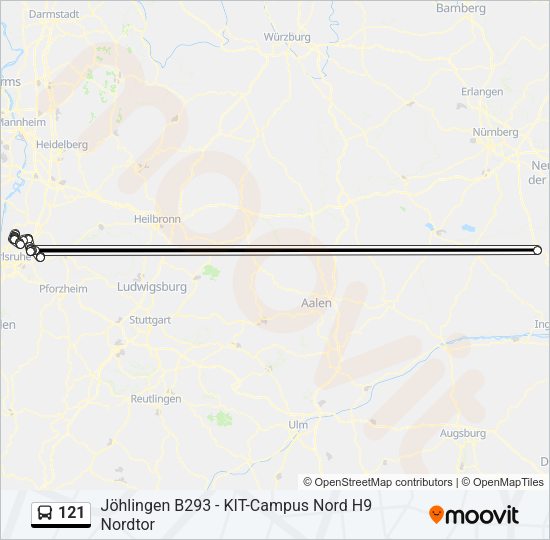 121 Bus Line Map