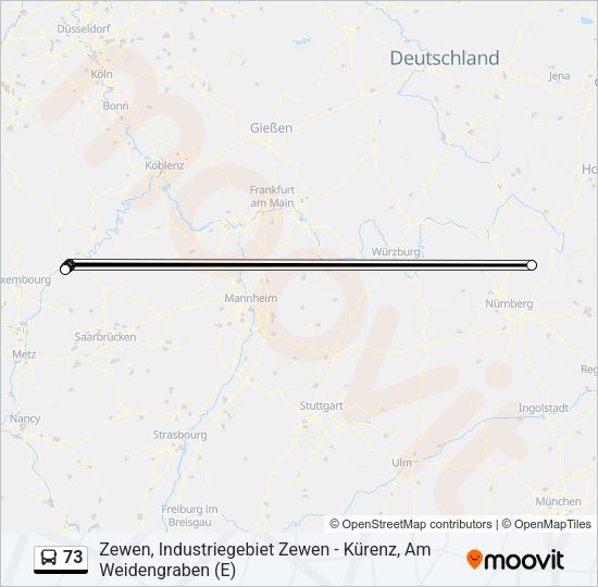 73 Bus Line Map