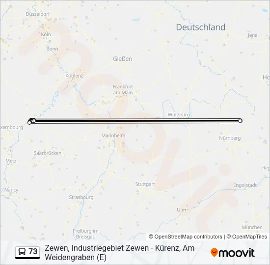 73 Bus Line Map